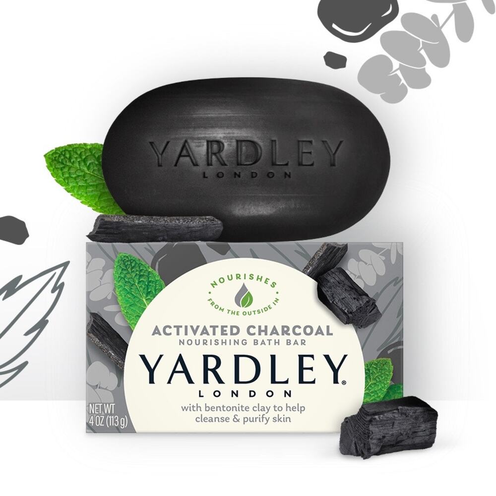 NIB! Yardley London Activated Charcoal Moisturizing Bath Bar 4.25 Oz
